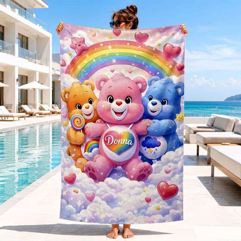 Rainbow Bears Beach Towel, Microfiber Beach Towel, Perfect For Pool, Beach, Travel, Home Decor Beach Party Fan gifts