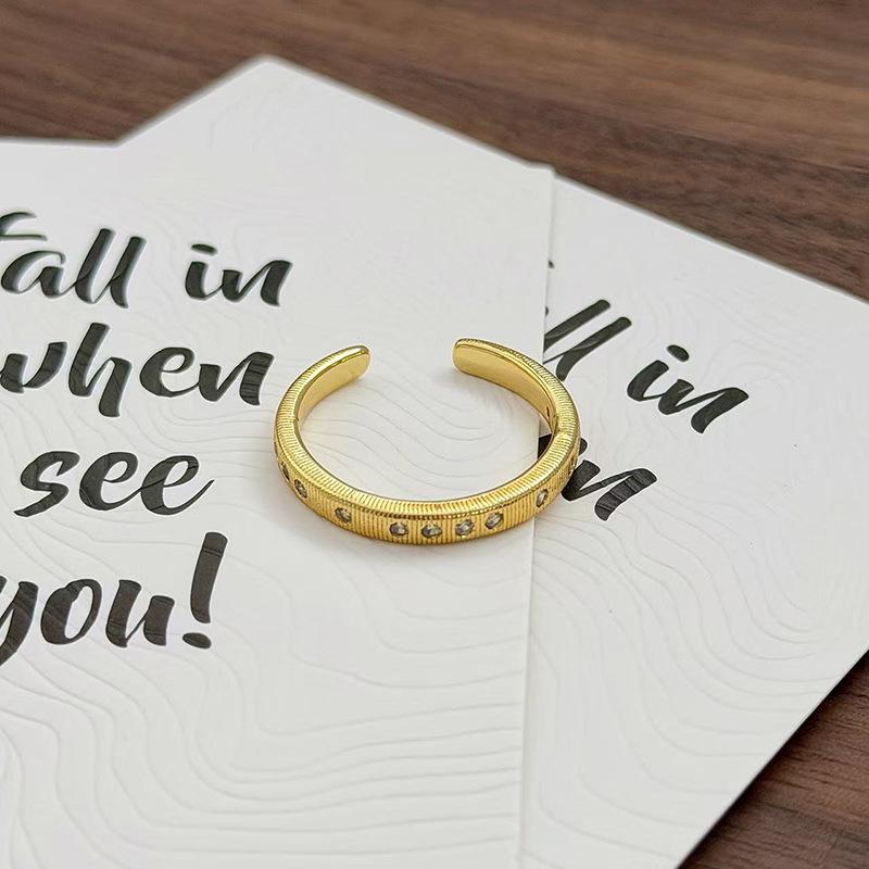 Medieval Vintage Simple Plain Ring Narrow Version French Retro Brushed Ring Irregular Geometric Personality Ring Woman