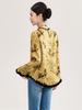 High-Quality Rayon Jacquard Patchwork Velvet Lace Women's Shirt - Early Spring, New Chinese Style