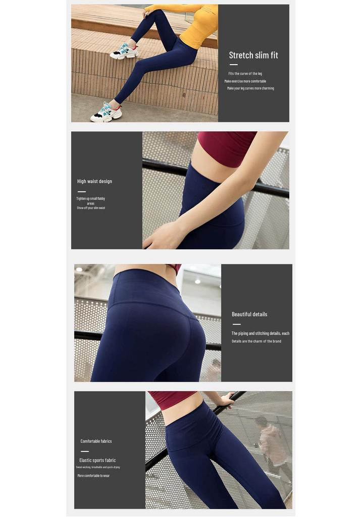 Women's High Waist Yoga Pants - Stretchy & Solid Color Fitness Leggings for Summer, Enhancing Sexy Peach Butt.
