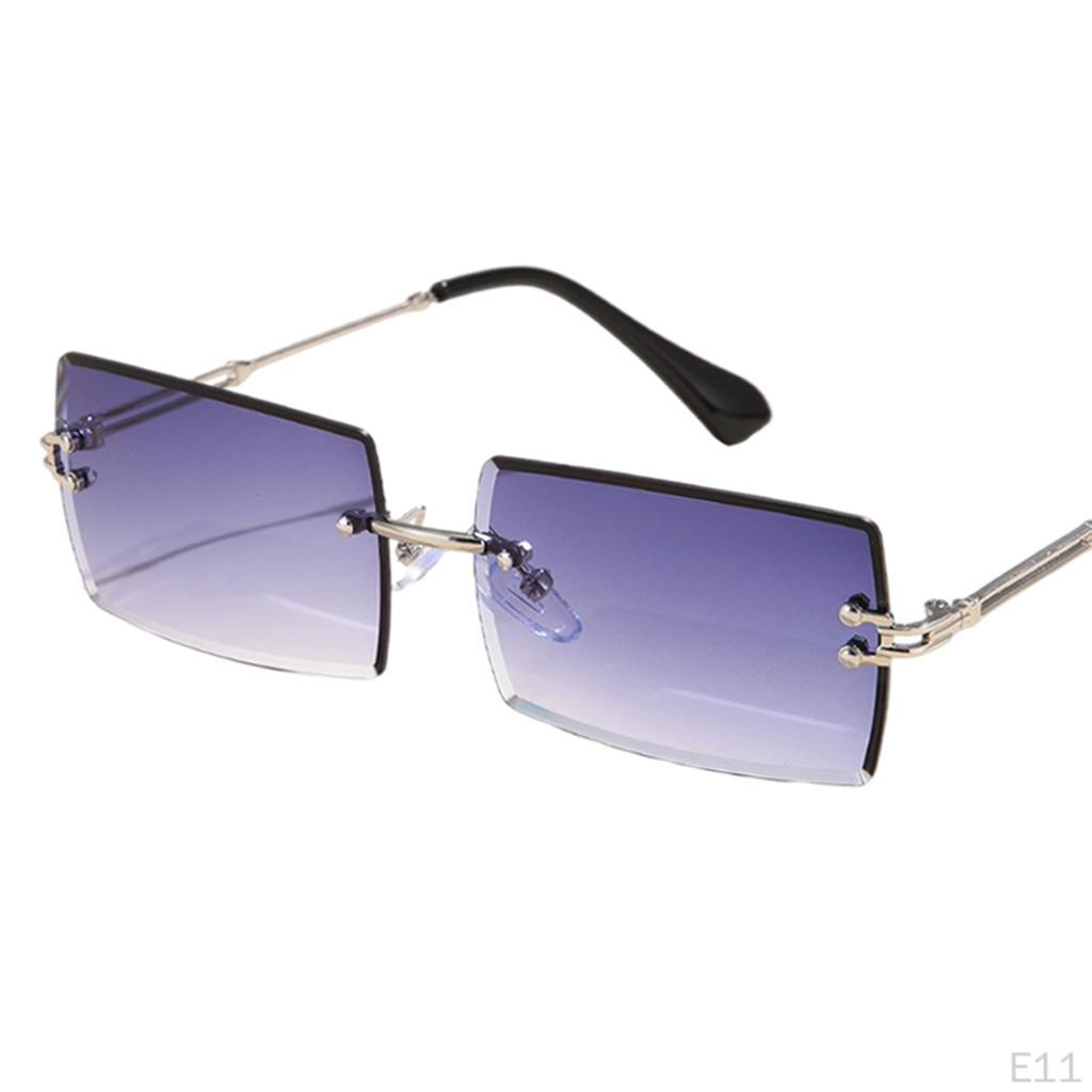 Sunglasses for , Rectangle Cut Retro Tinted Lens UV400 Rimless Shades