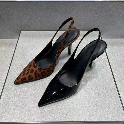 High Heeled Women's Sandals Summer Pointed Toe Simple Solid Designer Party Stilettos Elegant Back Strap Office Lady Shoes