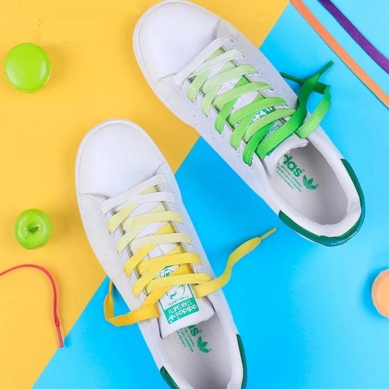 Candy Gradient Shoelaces Colorful Flat Shoelaces for Sneaker Casual Canvas Shoe Laces Camping Silk Shoelaces 90cm/120cm