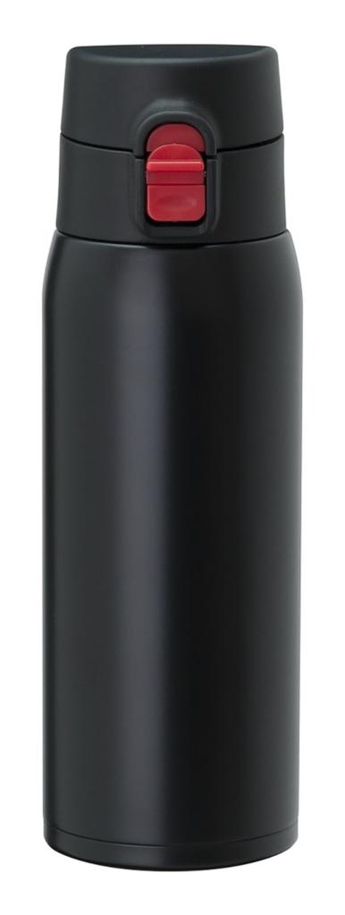 Atlas a 480ml Water Bottle with Vacuum and Lightest Water ARW-500BK, Insulation, Ultra-lightweight Design, One-touch Operation. Japan's Bottle. Black.