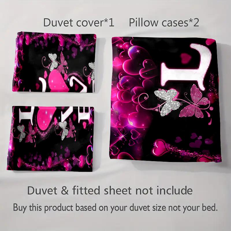 Love-themed butterflies. Bedding Duvet cover sets Duvet covers Pillowcases gifts (1 * Duvet Cover 2 * Pillowcases, without duvet insert)
