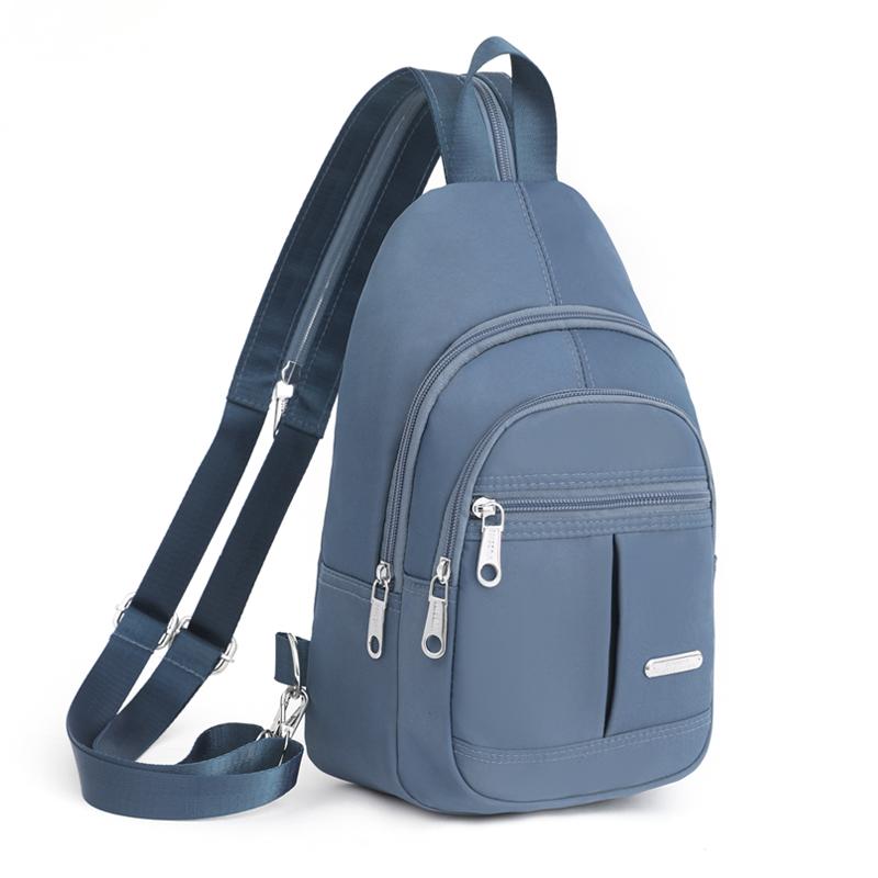 Sports chest bag, multifunctional sloping shoulder backpack with multiple zipper compartments, riding side backpack, suitable fo