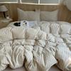 Ins Nordic Bedding Set Striped Pure Cotton Duvet Cover Set Skin-Friendly Single Twin Full Queen Size Flat & Fitted Sheets Set