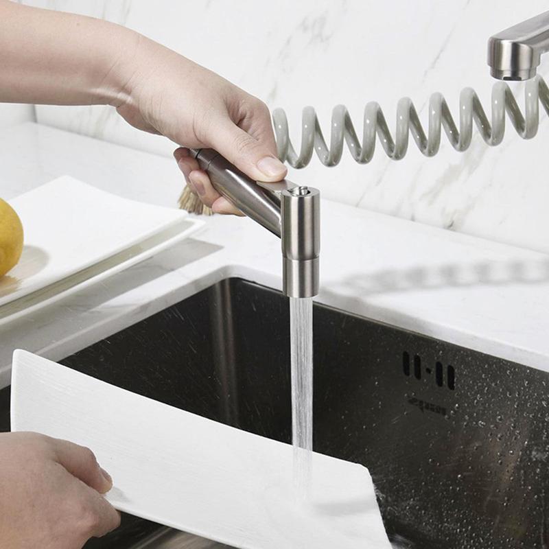 Alenartwater Kitchen Faucet Wall Mounted Rotable Sink Tap Dual Hole Single Handle Cold and Hot Water Mixer