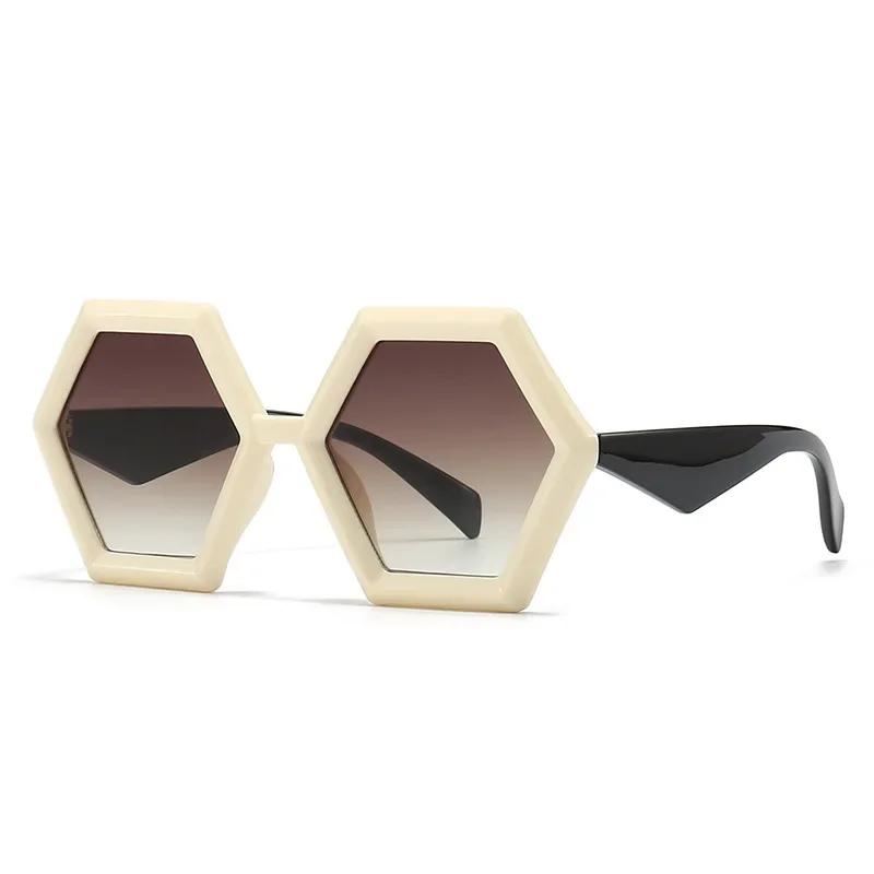 

Retro Polygon Square Sunglasses Women Gradient Orange Tea Shades UV400 Men Double Color Trending Sun Glasses Gafas De Sol