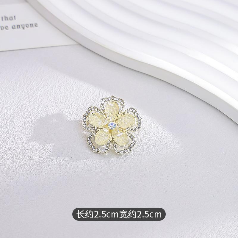 Zircon Flower High-End Brooch Women'S High-End Brooch Design Sense Niche Pin Women'S Luxury Temperament Exquisite Accessories