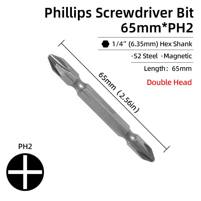 1PC Phillips-Schraubendreher-Bits Kreuzkopf Magnetische Schraubendreher PH00 PH1 PH2 S2 Legierter Stahl Sechskantschaft Handwerkzeuge 50/75/100/150mm