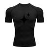 Men's 4-Pointed Star Pattern Compression Fitness T-shirt, Qu
