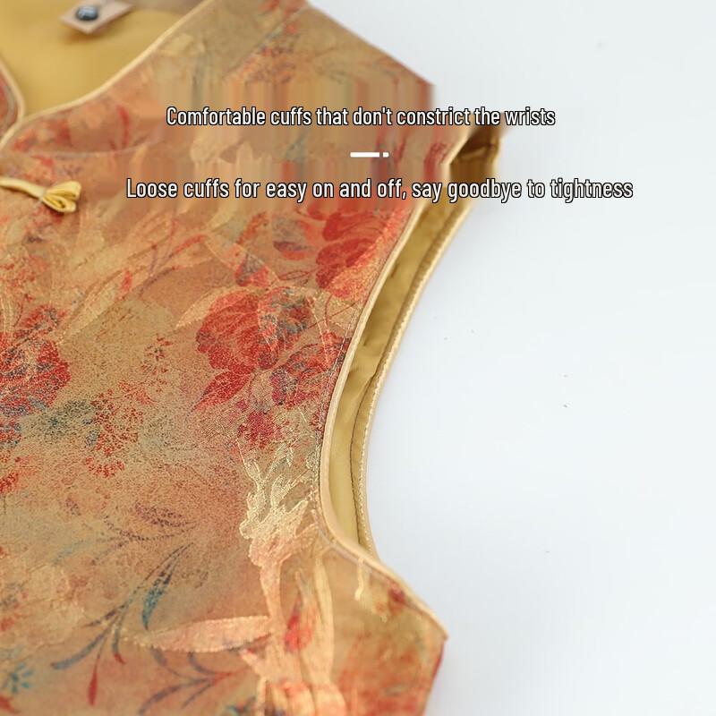 Datang Furen Women's Chinese Style Floral Print Mandarin Collar Vest