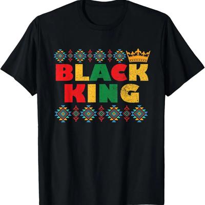 Schwarzer König _ Afrikanisches Muster _ Schwarze Geschichte _ Juneteenth T-Shirt