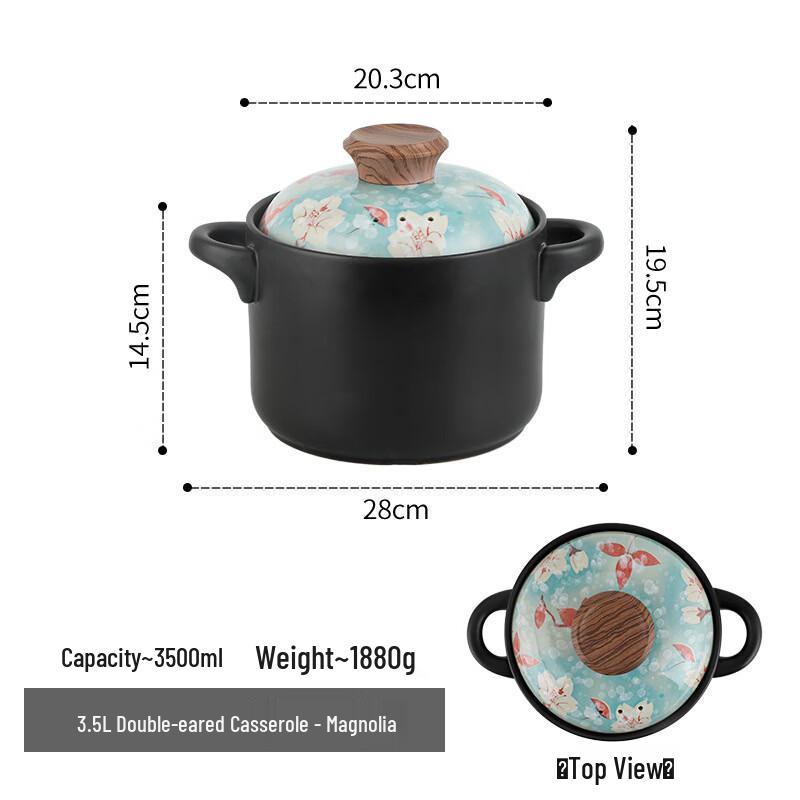 Wutuo Magnolia Ceramic Casserole Pot
