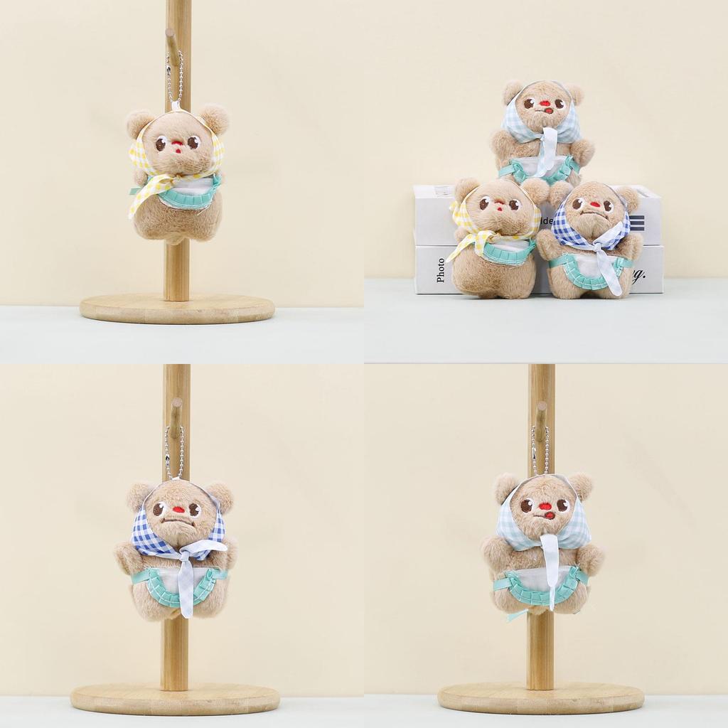 Charming Plush Bear Doll Keychain With Short Fur Material Ideal For Kids And Adults