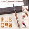 3 IN 1 Manicure Sandalwood Double-End Magnet Phototherapy Pen Ultra-thin Brush Cat Eye Polish Gel Special Tool For Nail Salon