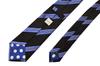 Paul Smith Brand Name Tie Striped Tie, (8cm Wide), (Black/Blue (PS31)) [Used]