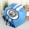 Automatisk Paraply med Personligt Navn og Manchester City Tema, Let & Bærbar, 8 Ribber, Perfekt til Udendørs Rejser, Fødselsdage, Jul, Gaver.