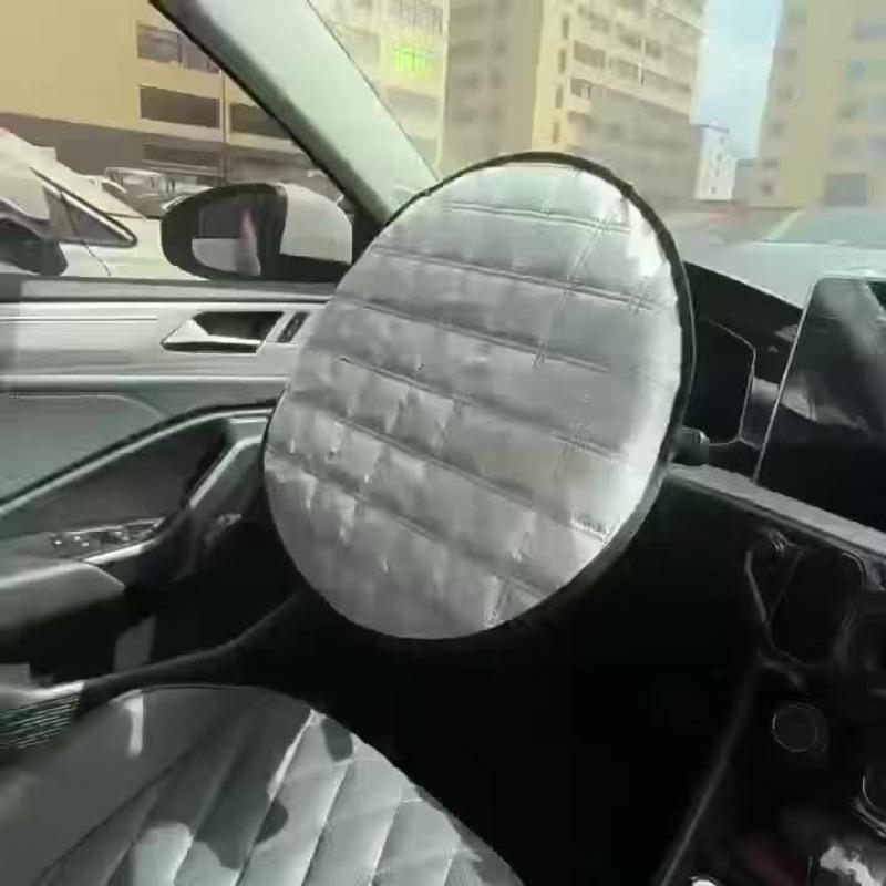 Car Steering Wheel Sun Shade Cover UV-Blocking Steering Sun Protection Cover 42CM Universal Sun Visor Protector Prevent Aging