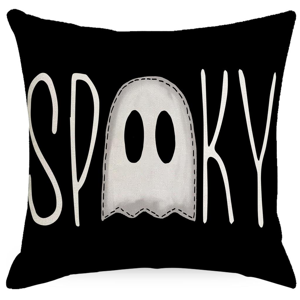 New Halloween Pillowcase Living Room Sofa Bedroom Pillow Single Side Linen Black Pillow