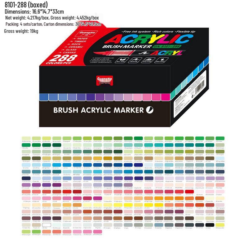 Guangna 8101 Liquid Acrylic Marker Pen, 120/240 Colors, Soft Tip for Student Art & DIY Graffiti