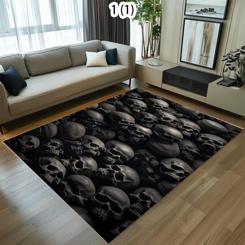 

Dark Gothic Pattern Carpet Mat Rug Home Decoration Skull Design Black Background Floor Decor Living Room Carpets for Living Room 40X60cm