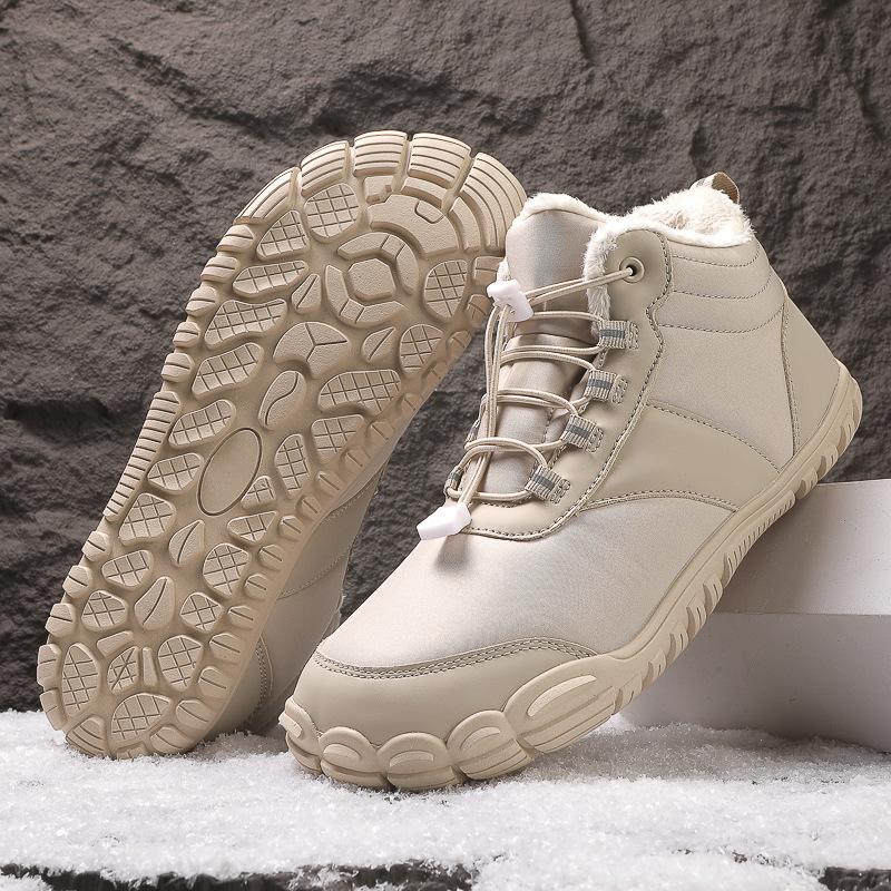 

Женские зимние сапоги Plus Velvet Snow Boots Casual Zamme на шнуровке, теплые, хлопковые, для улицы, большие, средние, толстые, нескользящие, размер 36-47 42 бежевый