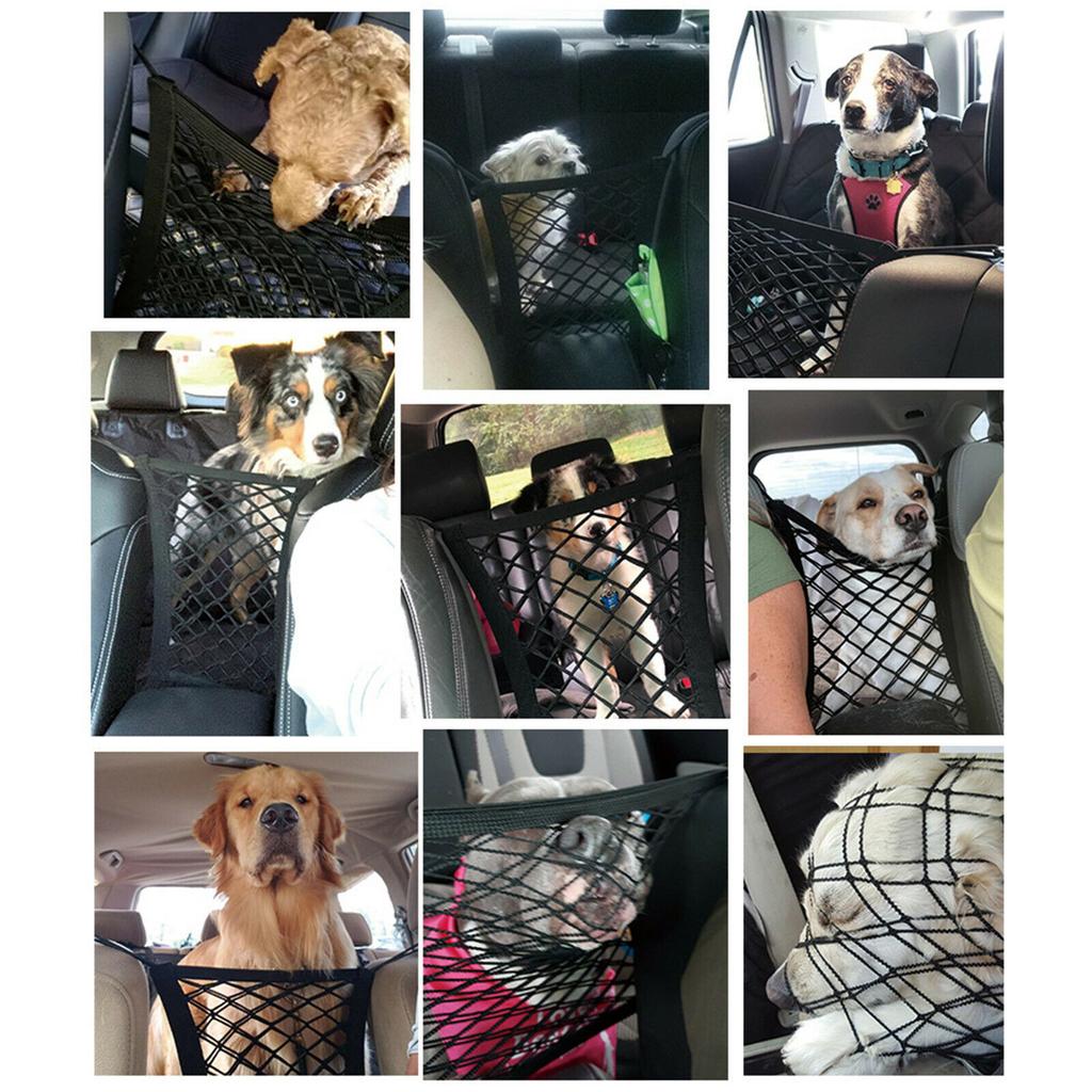 Car Dog Pet Barrier Guard Seat Safety Protector Elastic Mesh Net Storage Organizer Luggage Bag Sundries Hook Pouch