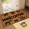 Animal World - Printed doormat - Welcome mat for entrance, porch - Non-slip natural home accessories, minimalist original design