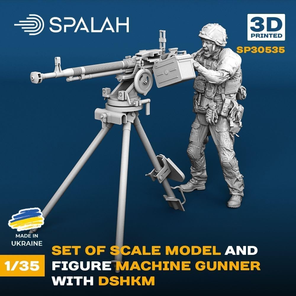 Spallach Soldier with DShK Machine Gun 3D Printer Kit SPU30535 1/35 12.7mm