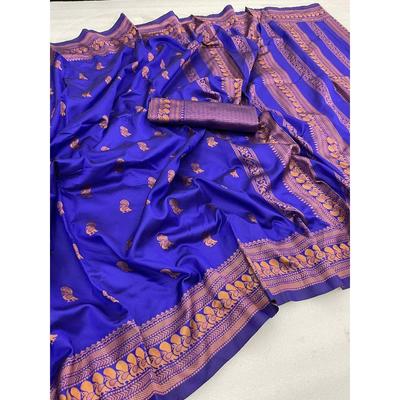 Dieser wunderschöne Saree ist elegant mit wunderschönem solidem Jacquard-Gewebe verziert, das dem Outfit einen perfekten Look verleiht.
