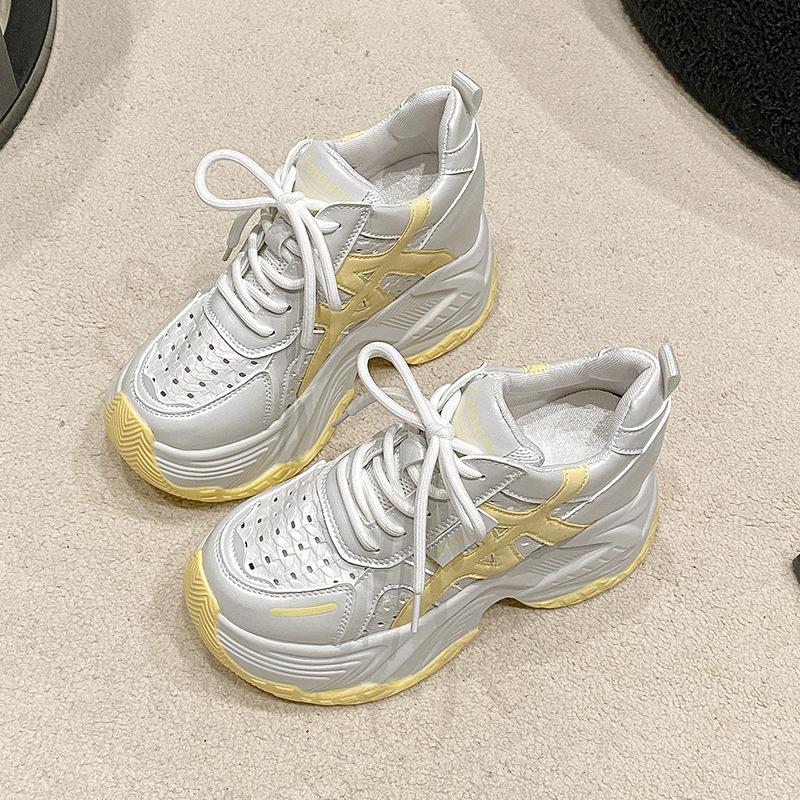 

Универсальные кроссовки на массивной подошве женские 2025 лето новая взрывная версия повседневная мода Универсальная женская обувь 39 жёлтый