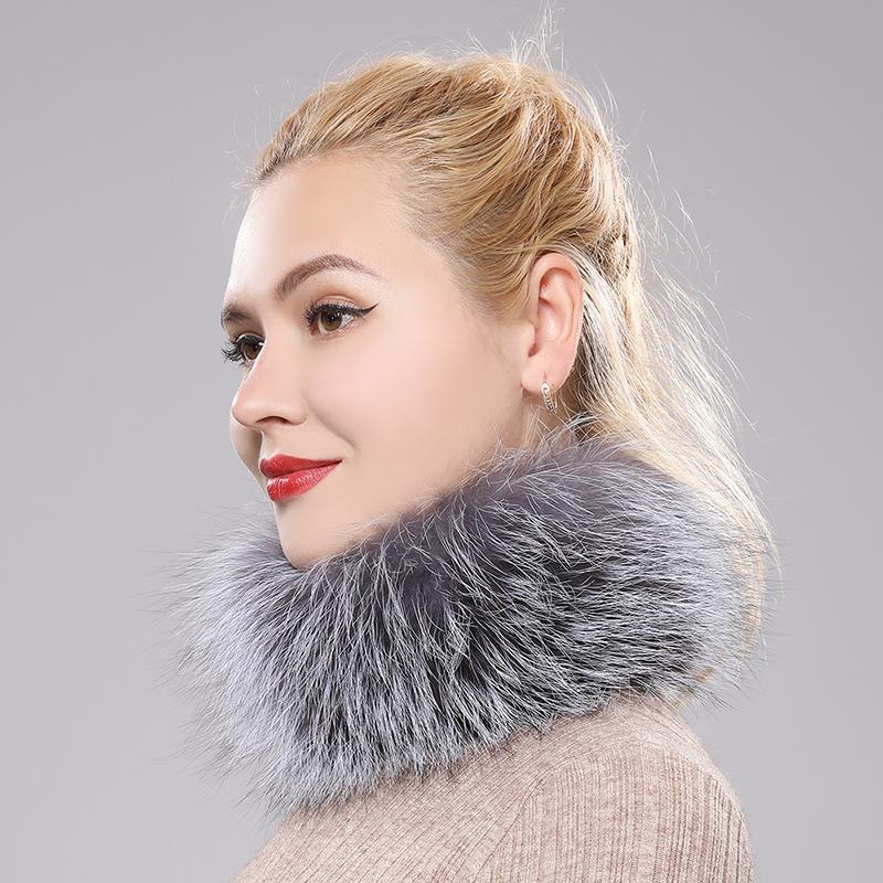 New Lady Real Fox Fur Scarf Women Natural Real Fox Fur Ring Scarves Girl Lovely Good Elastic Knitted Genuine Fox Fur Headband