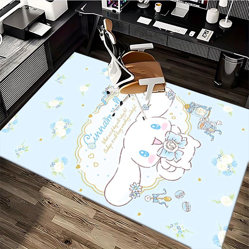 Cinnamoroll Anime Cartoon Design Office Chair Mat Non-Slip Carpet Suitable for Home Decor Living Room Bedroom Game Room Dormitory Gift All Seasons.E02