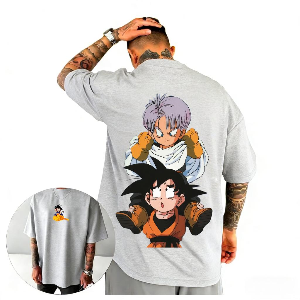 Dragon Ball Z Trunks Goten TShirt Harajuku Anime Graphic Print Pure Cotton Crew Neck Fashion Streetwear Tops For Men Women