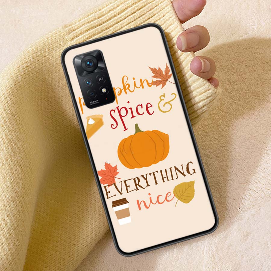 Pumpkin Happy Fall Phone Case For Redmi 13C 14C Note 14 13 Pro Plus 5G Clear Capa 12 12C 10A 10C 10 9A 9C 9T 9 8 Pro Cover TPU S