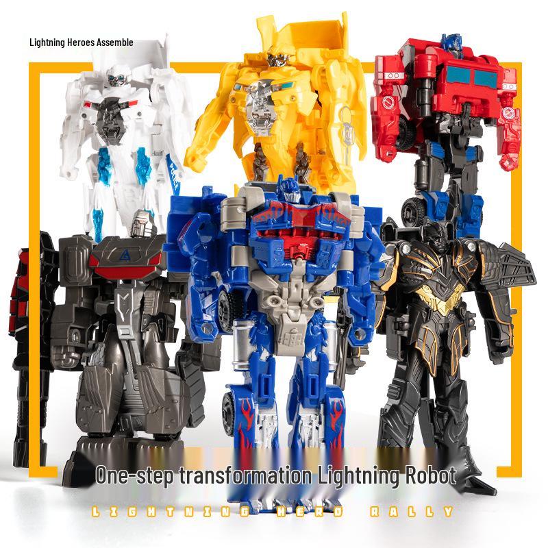 One-Step Transformation Star Steel Robot Toy: Optimus Prime & Bumblebee - Kids' Manual Transformation Robot
