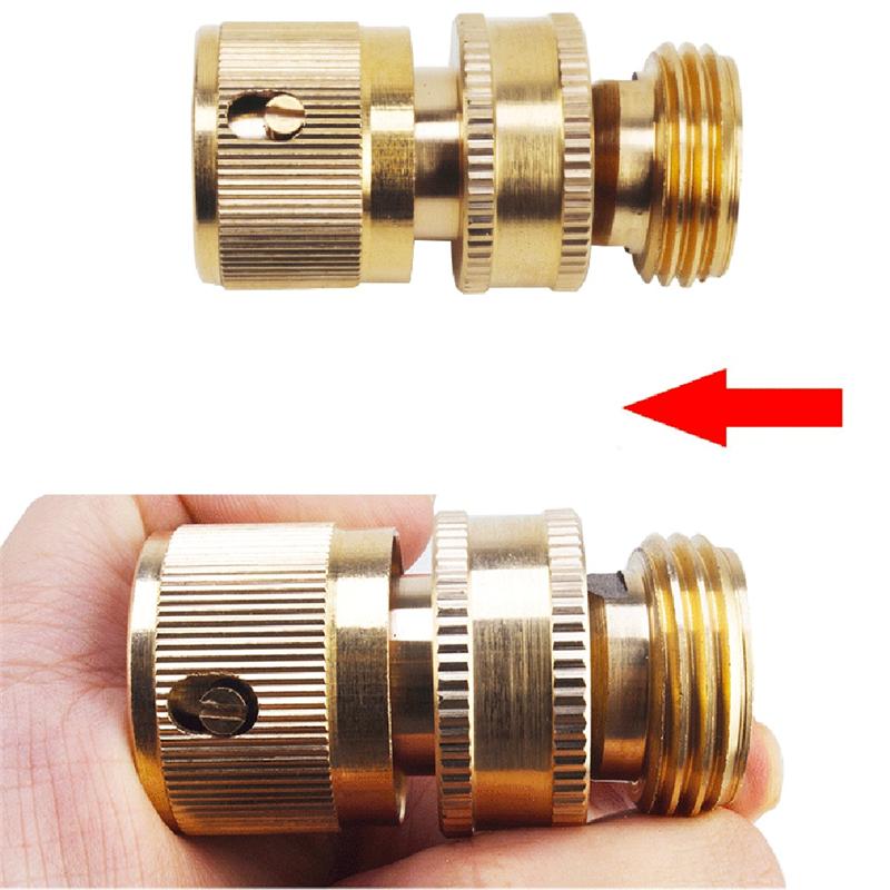 Brass 3/4Inch Threaded Quick Connector, Garden Water Connector, Car Washing Machine Male/Female 3/4Inch