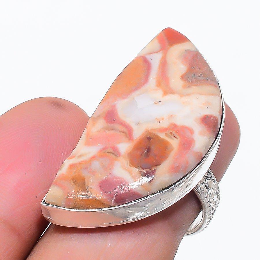 

Natural Bird Eye Jasper Gemstone 925 Sterling Silver Jewelry Ring Size 7 a1L31