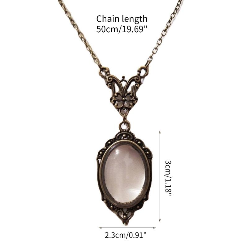 Monocle Glasses Loupe Magnifier Necklace with Long Chain Reading Aid for Library Reading Magnify Necklace Jewelry Decor