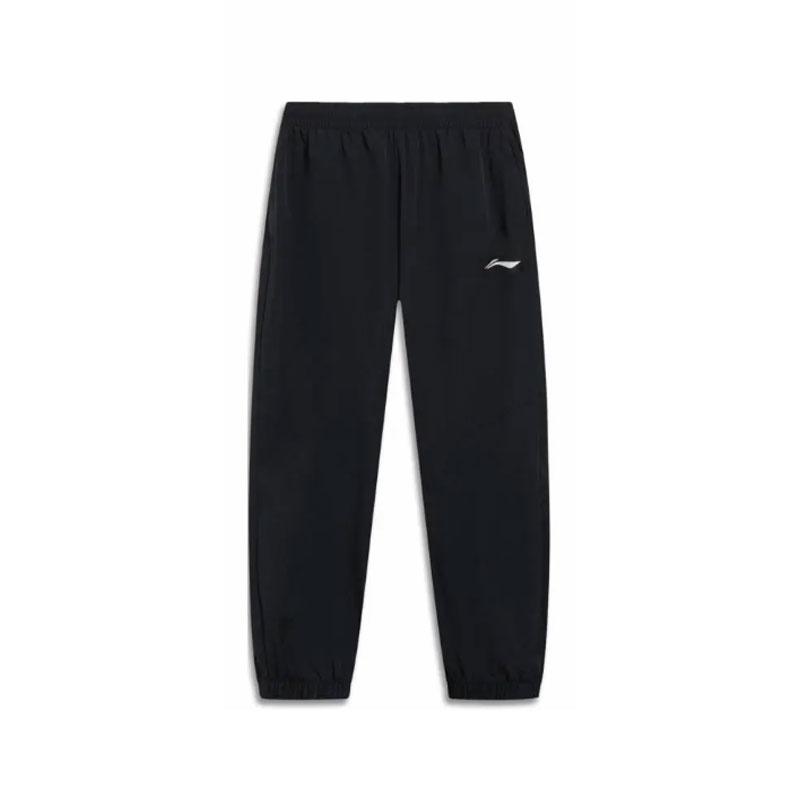Li-Ning Summer Breathable Short Sleeve Cultural Shirt Comfortable Long Pants Sports Suit Men Suit Black W833-1+T415-1
