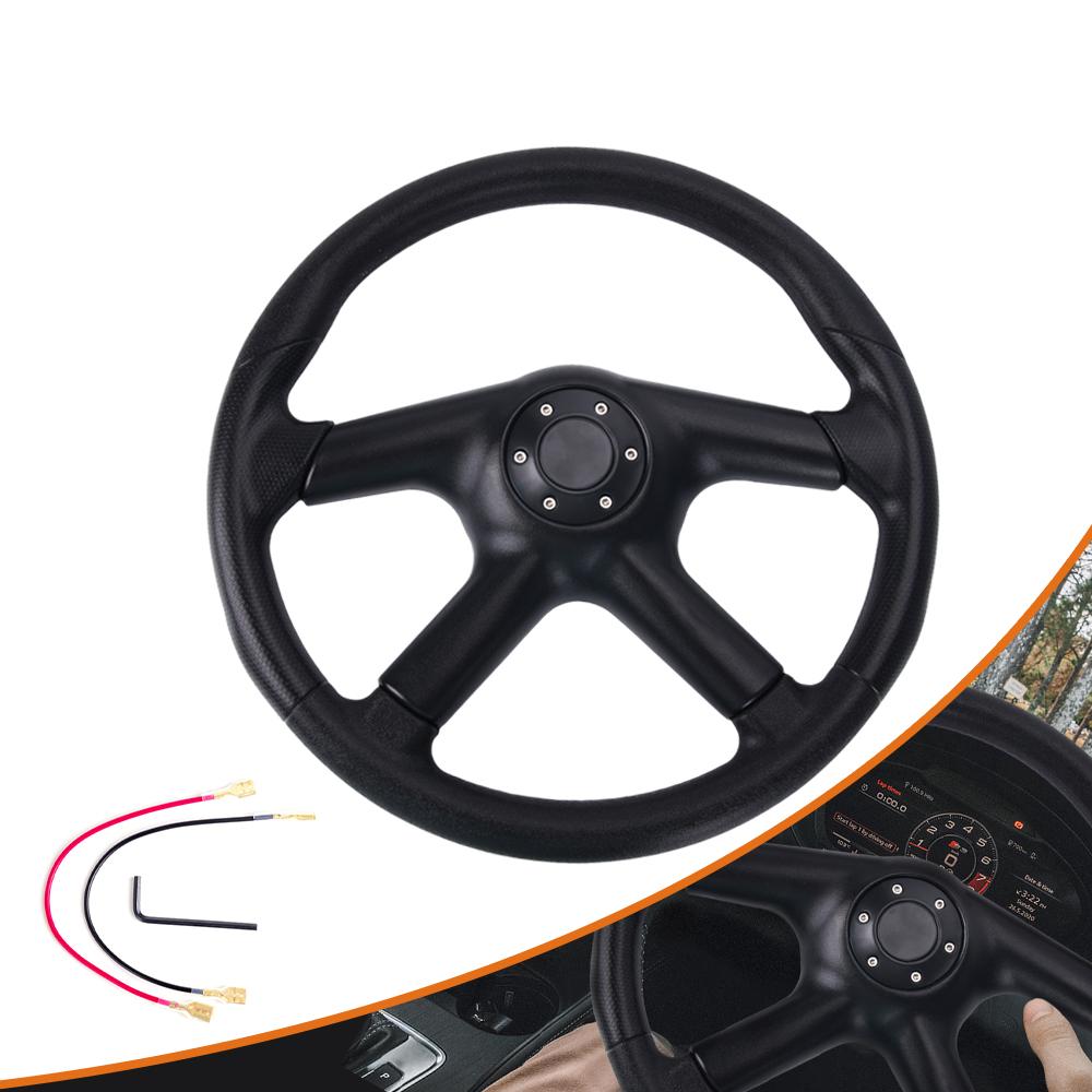 RASTP-Universal 14inch 350mm Racing Steering Wheel Skidproof PU Leather Car Sport Steering Wheels Car Accessories STW080