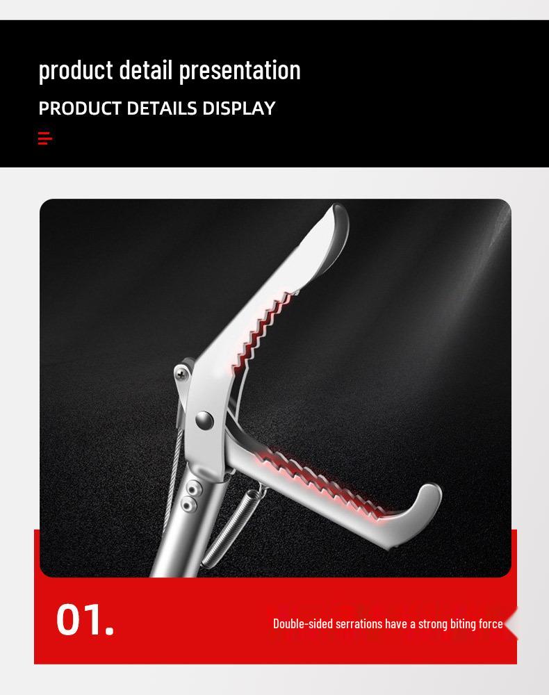 Yellow Eel Clip: Multifunctional, Lengthened, Stainless Steel Crab and Loach Pliers with Non-slip Folding Design.
