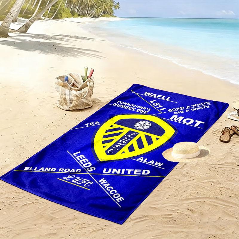 Leeds United A.F.C. logo Plážová osuška, Velká měkká rychleschnoucí osuška pro pláž, kempování, plavání