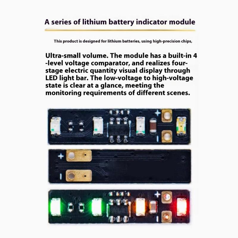 Kompakt montierter Lithium-Batterie-Leistungsmesser LED-Batteriestatusmonitor für 18650 21700 Zelle mit Spannungserkennung