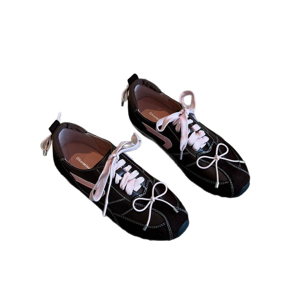 French Retro Style Fashion Round Head German Training Shoes Women'S Niche Forrest Gump Shoes Versatile Inner Height Increase Single Shoes Women
