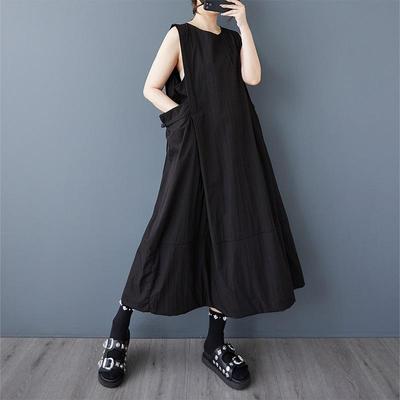 Sleeveless Plus Size Vintage Black New In Dresses for Women Casual Loose Long Summer Dress
