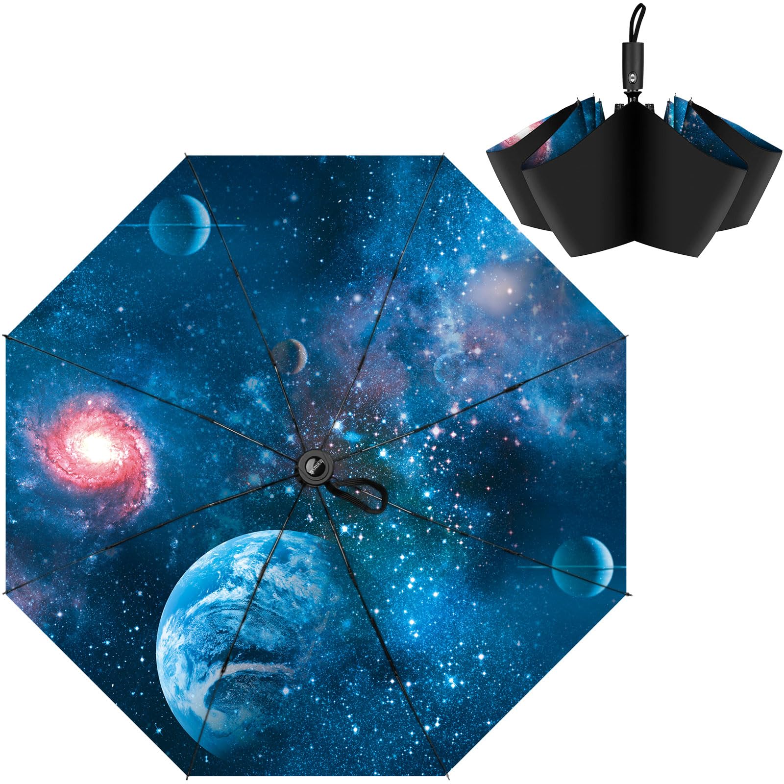 

Солнцезащитный складной автоматический открывающийся и компактный дорожный зонт с премиальной ручкой, складной для солнечной и дождливой погоды, милый зонт, закрытие одним касанием, дождь,