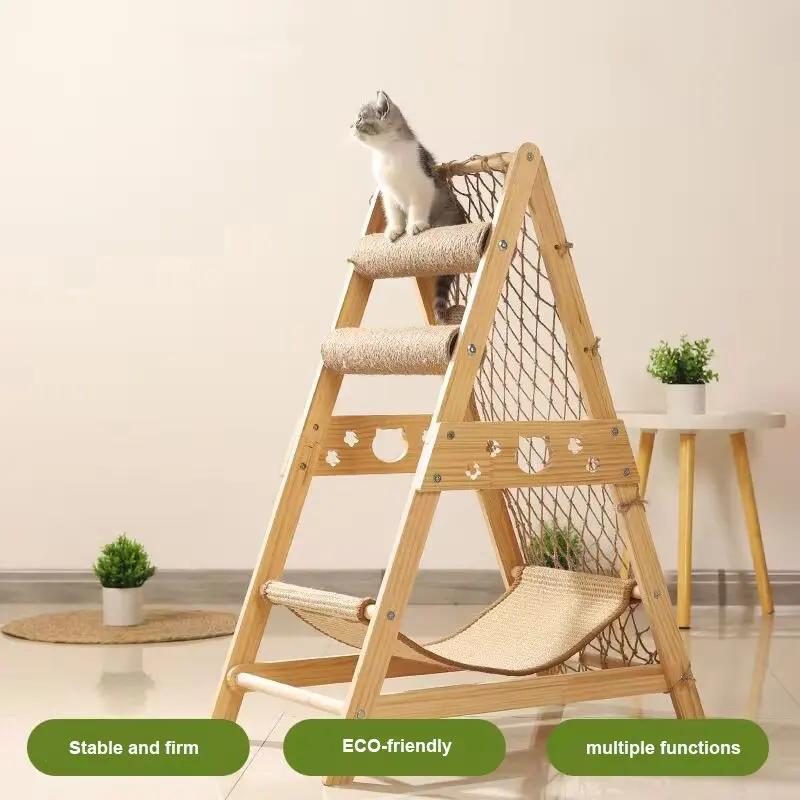Katzenklettergerüst Katzenbaum Sisal Katzenhängematte Katzenkratzbaum Kletternetz Integriertes Katzenklettergerüst Spielzeug Heimtierbedarf